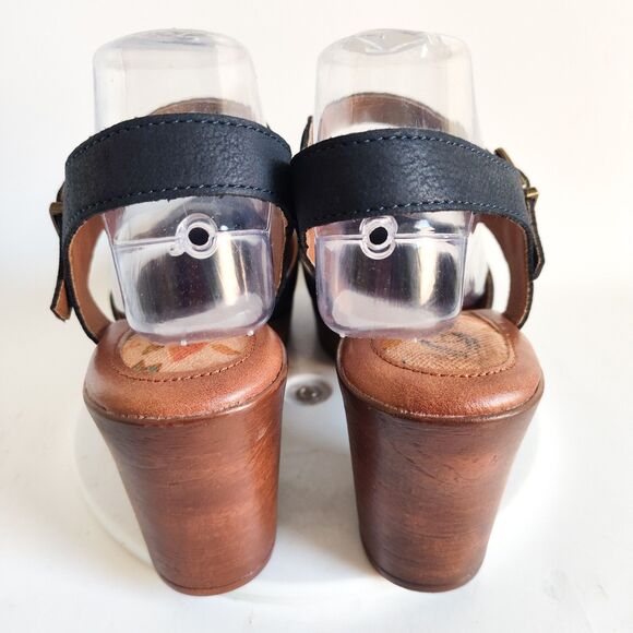 B.o.c Born Size 10 Midnight Blue Clogs Sandals Ankle Strap Platform Block Heels - Picture 3 of 13